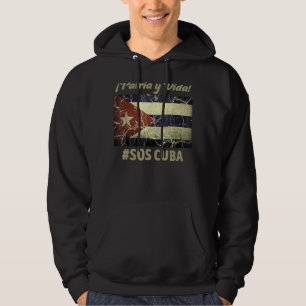 Patria Y Vida Sos Cuba Flag Free Cuba 1 Hoodie