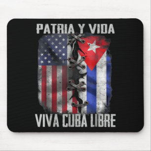 Patria Y Vida Viva Cuba Libre Patriotic Retro USA Mouse Pad
