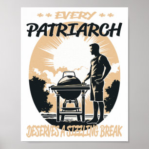 Patriarch Funny Bbq Chef Or Grill Fun Poster