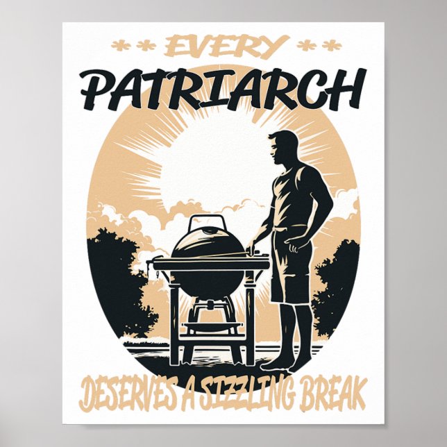 Patriarch Funny Bbq Chef Or Grill Fun  Poster (Front)