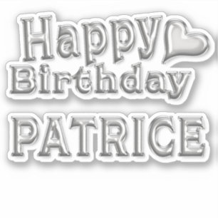 Patrice Happy Birthday silver sticker Sticker