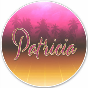 Patricia First Name Pink Sticker