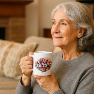 Patricia Floral Name Mug – Vintage Peony Flowers