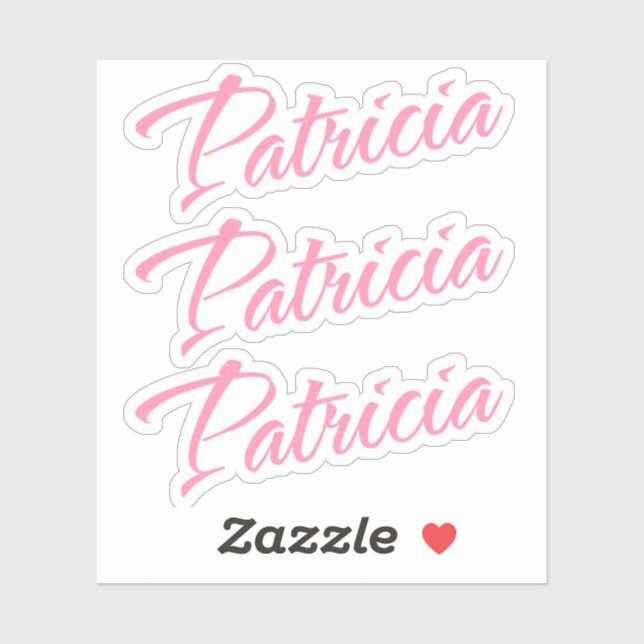 Patricia name in pink cursive font x3 (Sheet)