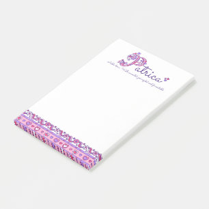 Patricia personalised P name meaning post it notes