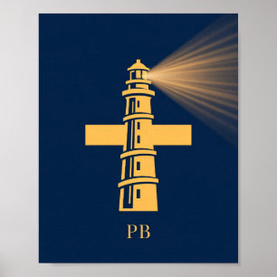 Patrick Briggs Art Logo — Lighthouse Cross Poster