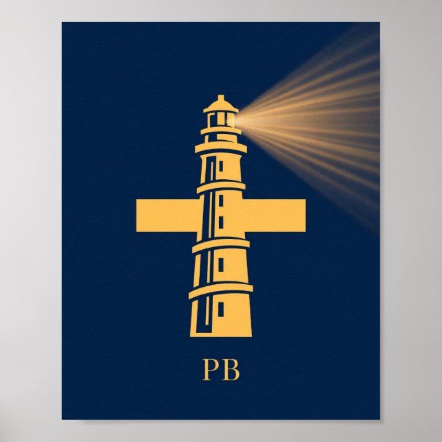 Patrick Briggs Art Logo — Lighthouse Cross Poster (Front)