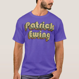 Patrick Ewing Vintage Rainbow Typography Style 70s T-Shirt