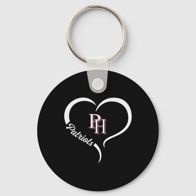 Patrick Henry Patriots Logo Half Heart Slogan Hs  Key Ring (Front)