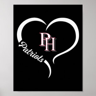 Patrick Henry Patriots Logo Half Heart Slogan Hs Poster