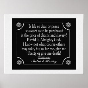Patrick Henry Speech Quote - art print