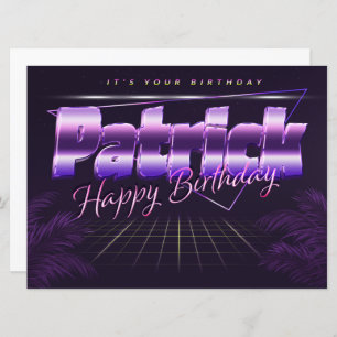 Patrick Name First name lila retro card Birthday