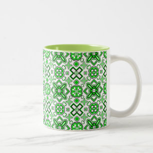 Patrick Pattern Rich Green Two-Tone Coffee Mug