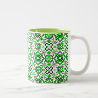 Patrick Pattern Rich Green Two-Tone Coffee Mug