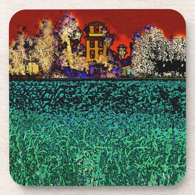Patrick Ranch, Chico, CA (In Red and Green) Coaster (Front)