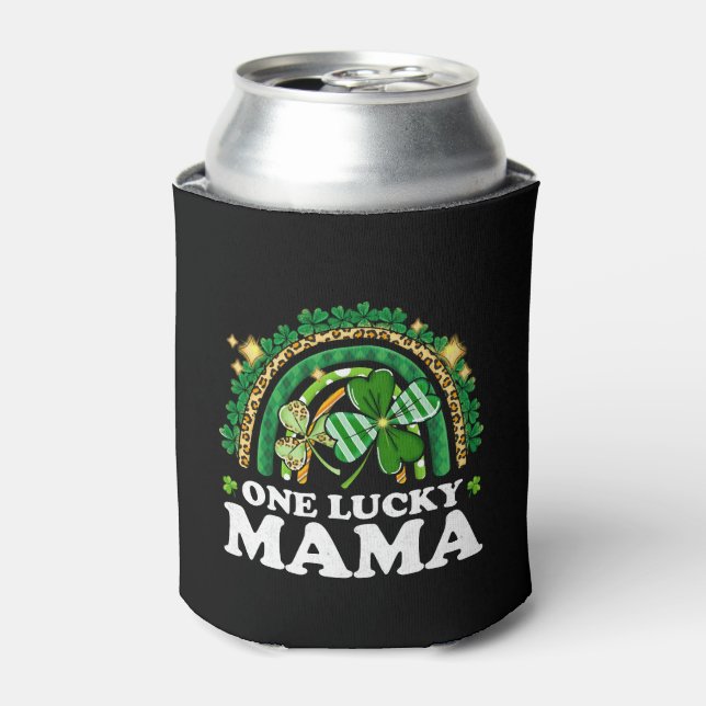 Patrick s Day One Lucky Mama Rainbow Saint Lucky Can Cooler (Can Front)
