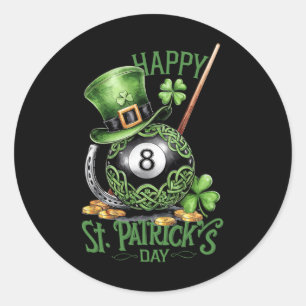 Patrick's Day Costume Billiards Hat Four-leaf Clov Classic Round Sticker