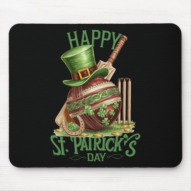 Patrick's Day Costume Cricket Hat Four-leaf Clover Mouse Pad (Front)