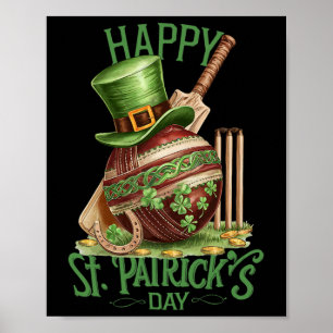 Patrick's Day Costume Cricket Hat Four-leaf Clover Poster