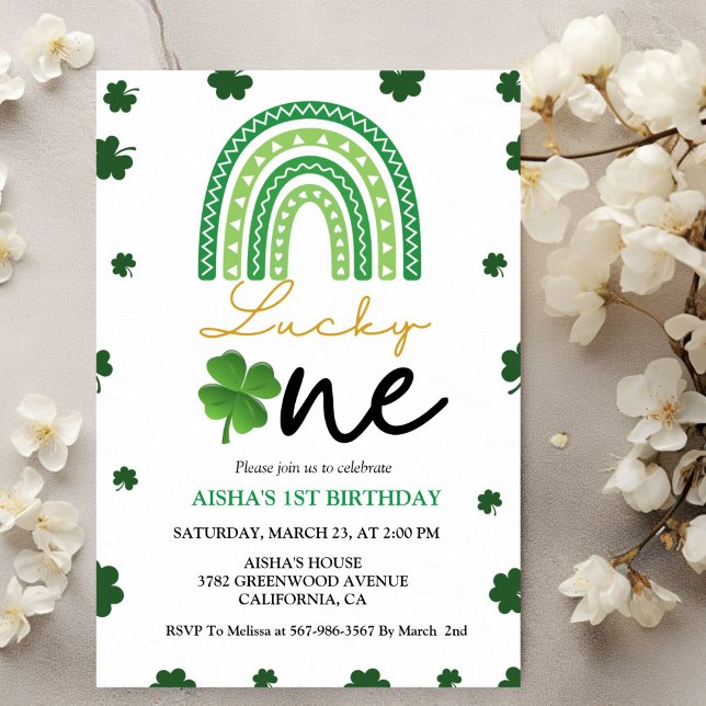 Patrick's Day First Birthday Party Lucky One Party Invitation (Creator Uploaded)
