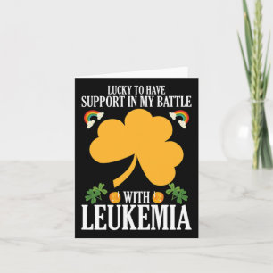 Patricks Day Four Leaf Clover Leukaemia Awareness Card