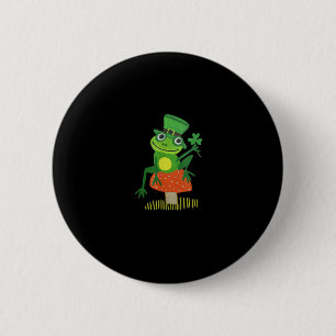 Patricks Day Funny Frog Shamrock Mushroom Cottagec 6 Cm Round Badge