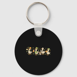 Patricks Day,funny Goose, Shamrock, Beer Gift Tee  Key Ring