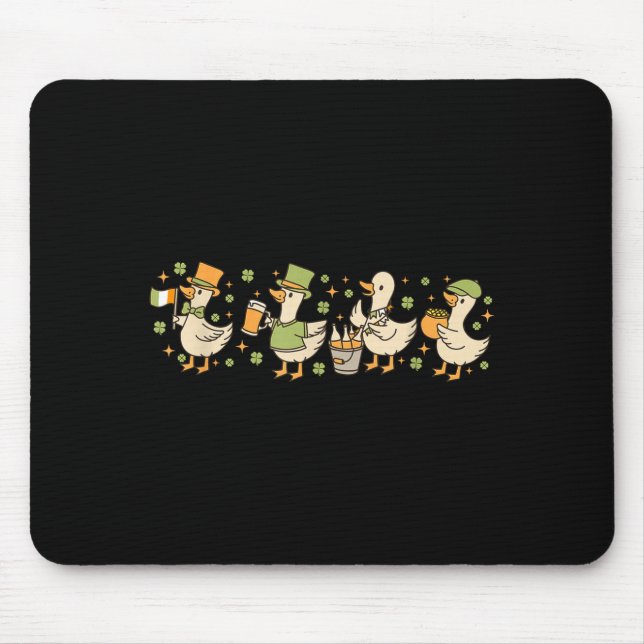 Patricks Day,funny Goose, Shamrock, Beer Gift Tee  Mouse Pad (Front)