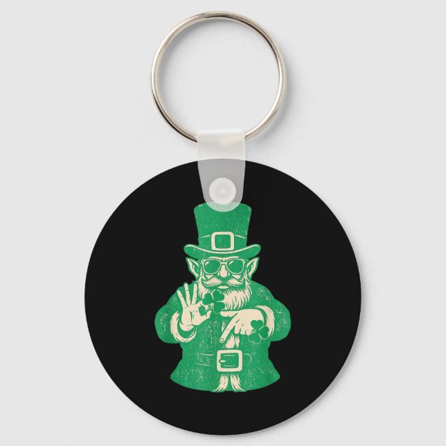 Patricks Day, Leprechauns Funny 6 Meme Gift Men, W Key Ring (Front)
