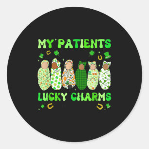 Patrick's Day Nurse My Patients Are My Lucky Nicu  Classic Round Sticker