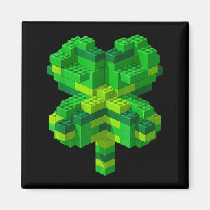 Patrick's day shamrocks building blocks bricks boy magnet