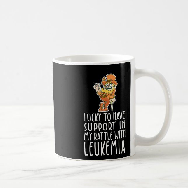 Patricks Four Leaf Clover Leprechaun Leukaemia Awa Coffee Mug (Right)