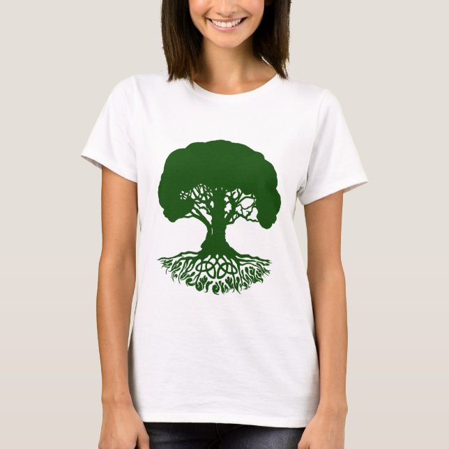 Patrick'sCelticIrishTreeofLife-HunterGreenT-Shirt T-Shirt (Front)