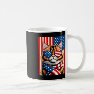 Patrioctic sunglasses cat 4th of july usa american coffee mug