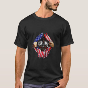 Patrioric Racer Car American Flag Drag Racing T-Shirt