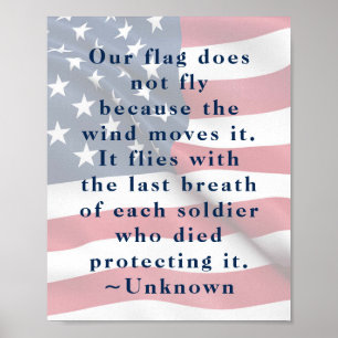 Patriot American Flag Freedom Soldier Quote Poster