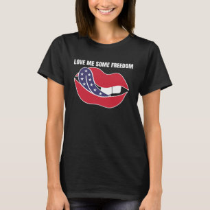 Patriot American Love Me Some Freedom USA Tongue L T-Shirt
