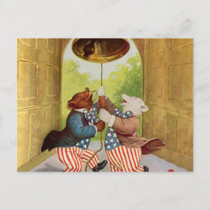 Patriot Bears Ring the Liberty Bell Postcard