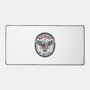 Patriot By Nature Patriotic Bold Patriotic Attitud Desk Mat