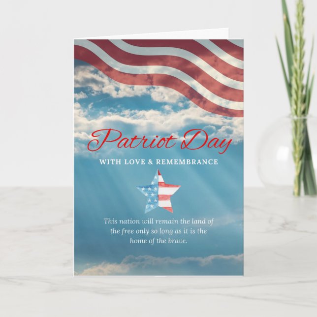 Patriot Day 9 11 Remembrance Flag and Sky Card (Front)