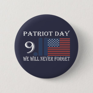 Patriot Day 9/11 September - Usa Flag 6 Cm Round Badge