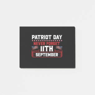 Patriot day never forget 11 th september typograph post-it notes