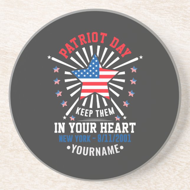 Patriot Day Never Forget September 11 2001 Coaster (Front)