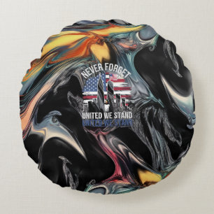 Patriot Day (Sept 11 Remembrance) Round Cushion