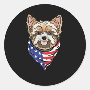 Patriot Dog Classic Round Sticker