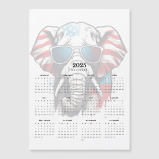 Patriot Elephant Red White Blue Magnetic Calendar