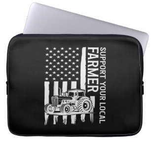Patriot Farming Tractor USA Flag Farmer Father's D Laptop Sleeve