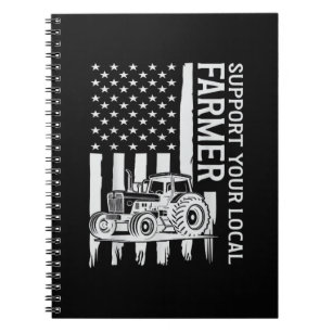 Patriot Farming Tractor USA Flag Farmer Father's D Notebook