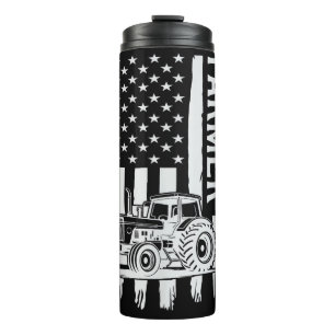 Patriot Farming Tractor USA Flag Farmer Father's D Thermal Tumbler