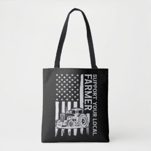 Patriot Farming Tractor USA Flag Farmer Father's D Tote Bag